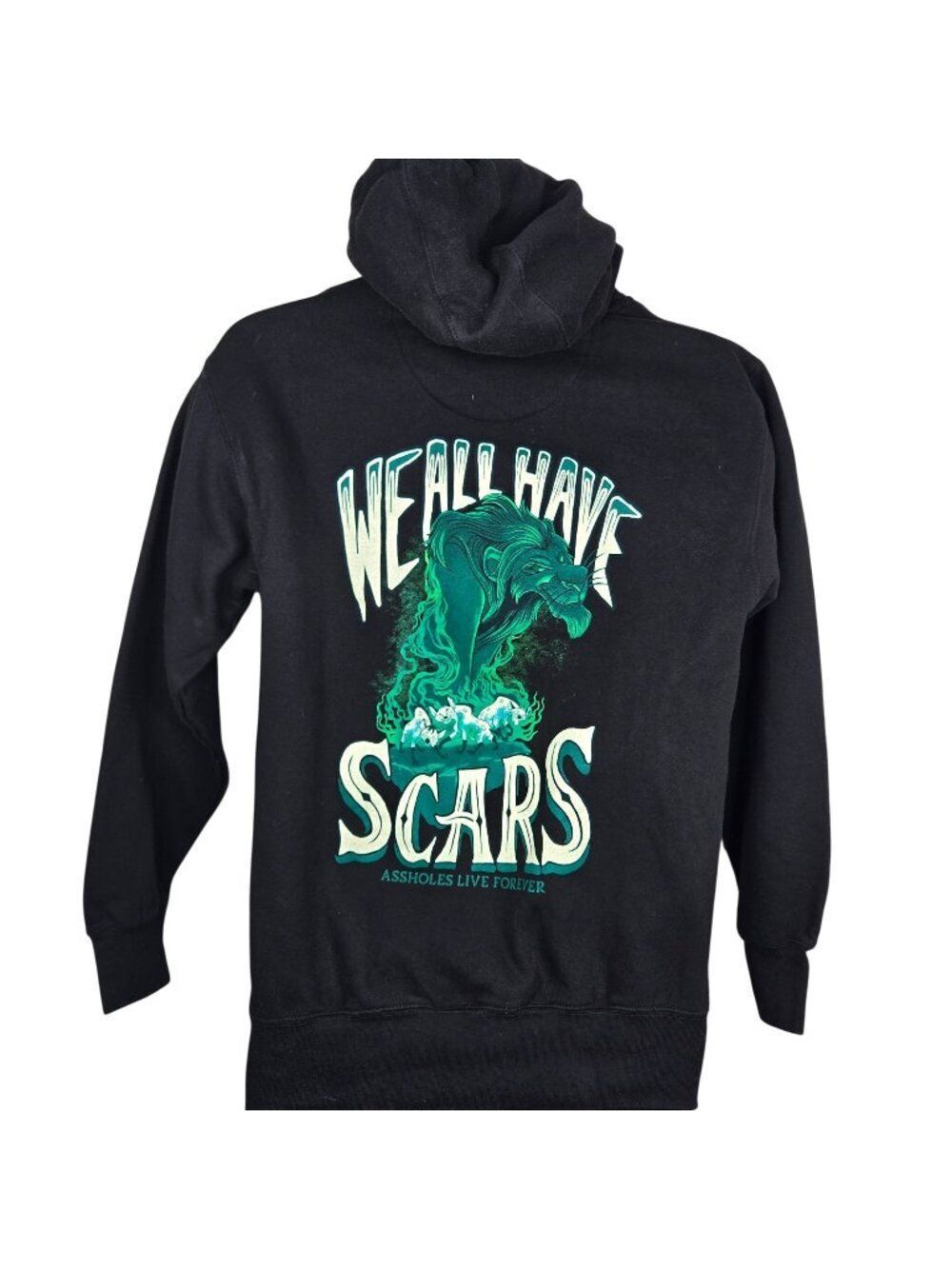We All Have Scars Black Hoodie Mens S A**holes Live Forever Lion King